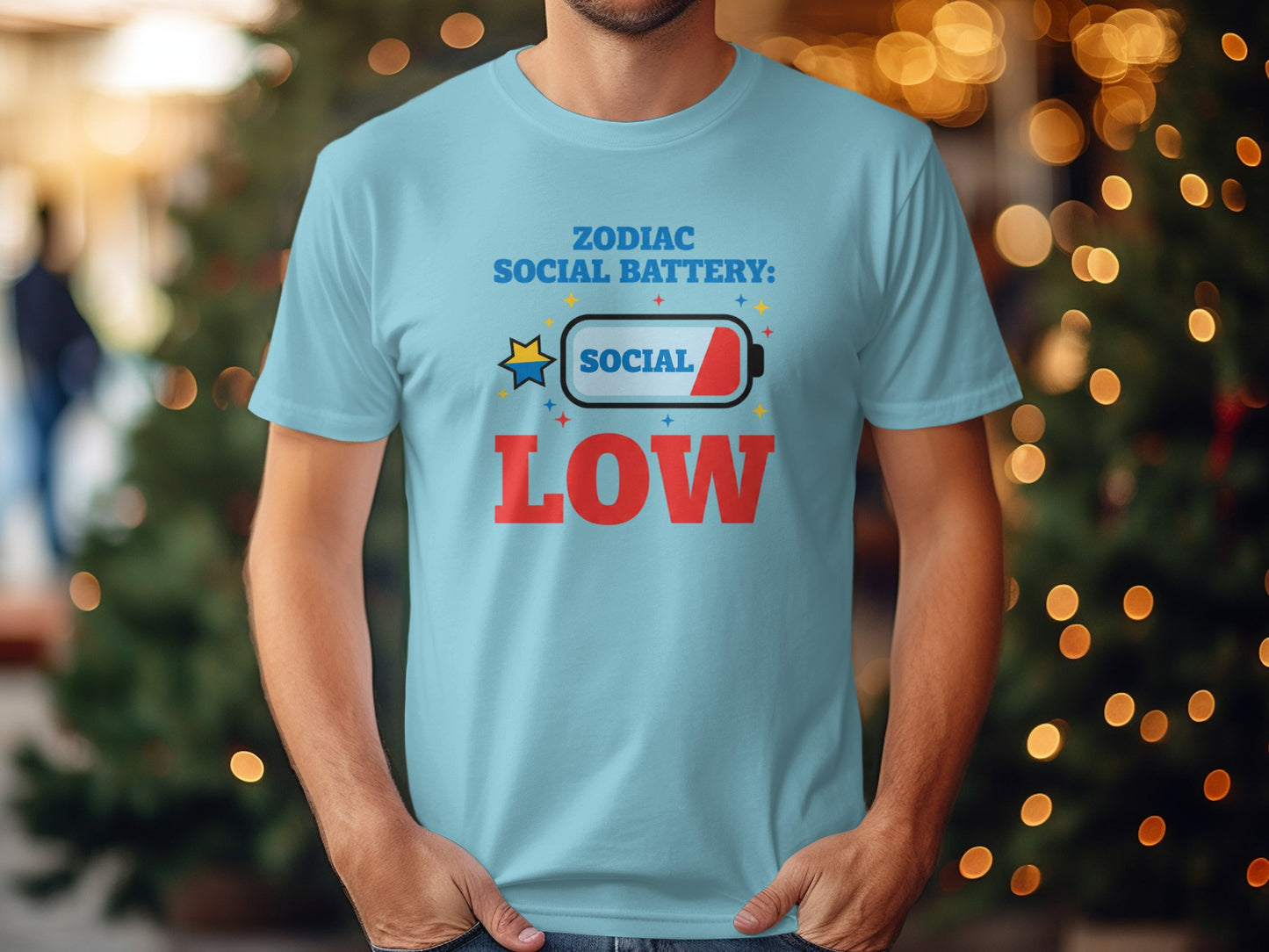 Zodiac Social Battery Social Low Graphic T-shirt