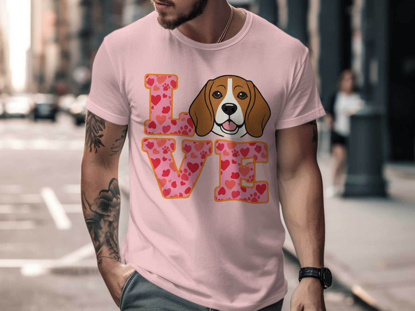 Love Beagle Dog Valentine's Day Graphic T-shirt product