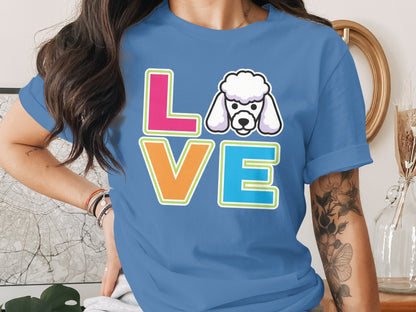 Love Poodle Graphic Tee Shirt Casual Outfit product type
