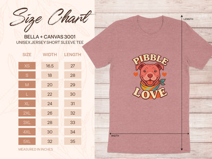 Cute Pibble Love Graphic Tee Shirt Design product type