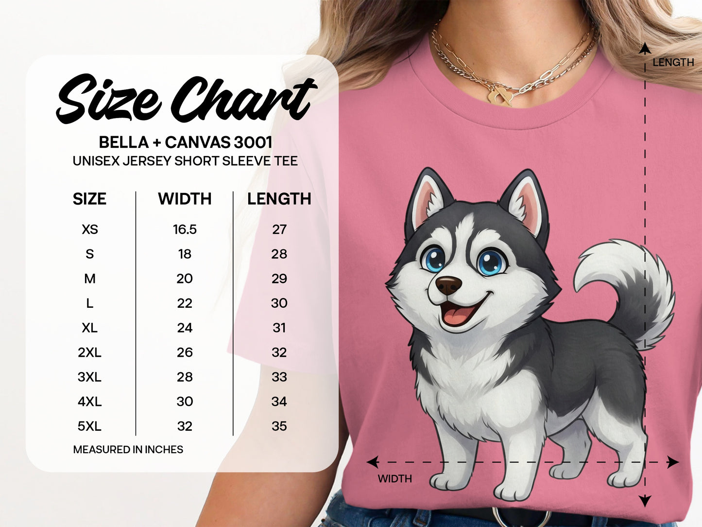 Playful Husky Graphic Bella + Canvas 3001 Tee