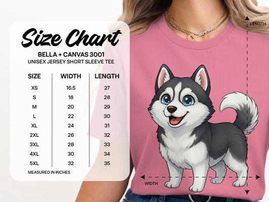 Playful Husky Graphic Bella + Canvas 3001 Tee