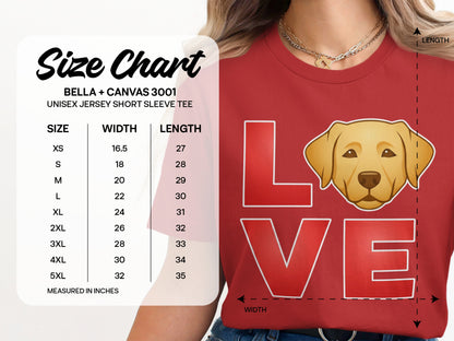 LOVE With Golden Retriever Dog Art Graphic Design T-Shirts