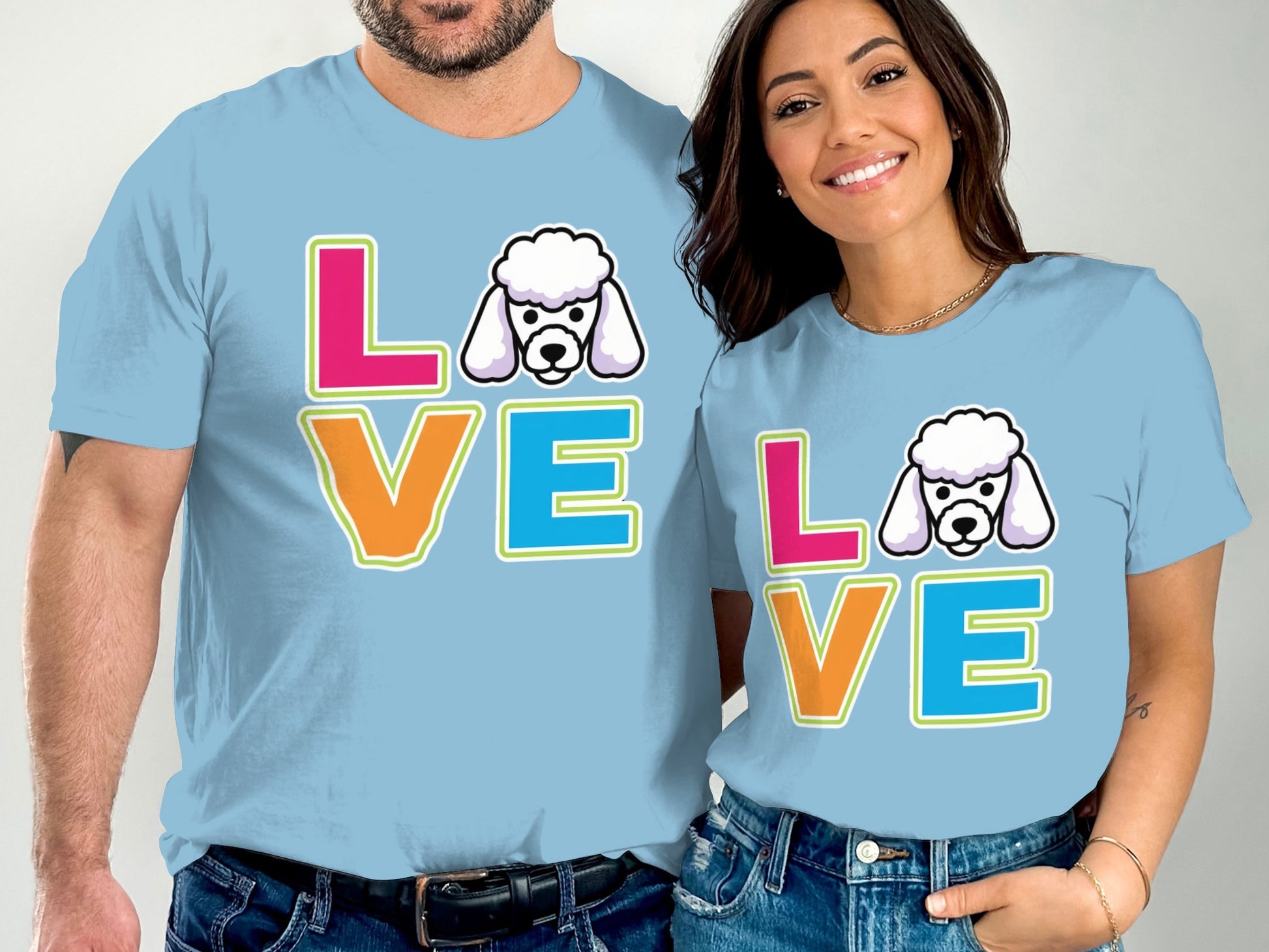 Cute Love Poodle Graphic Design Printed T-shirt product