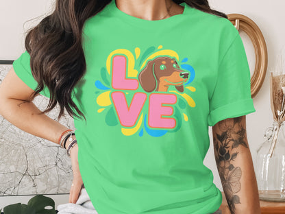Cute Dachshund Love Graphic T-shirt for Dog Lovers Product