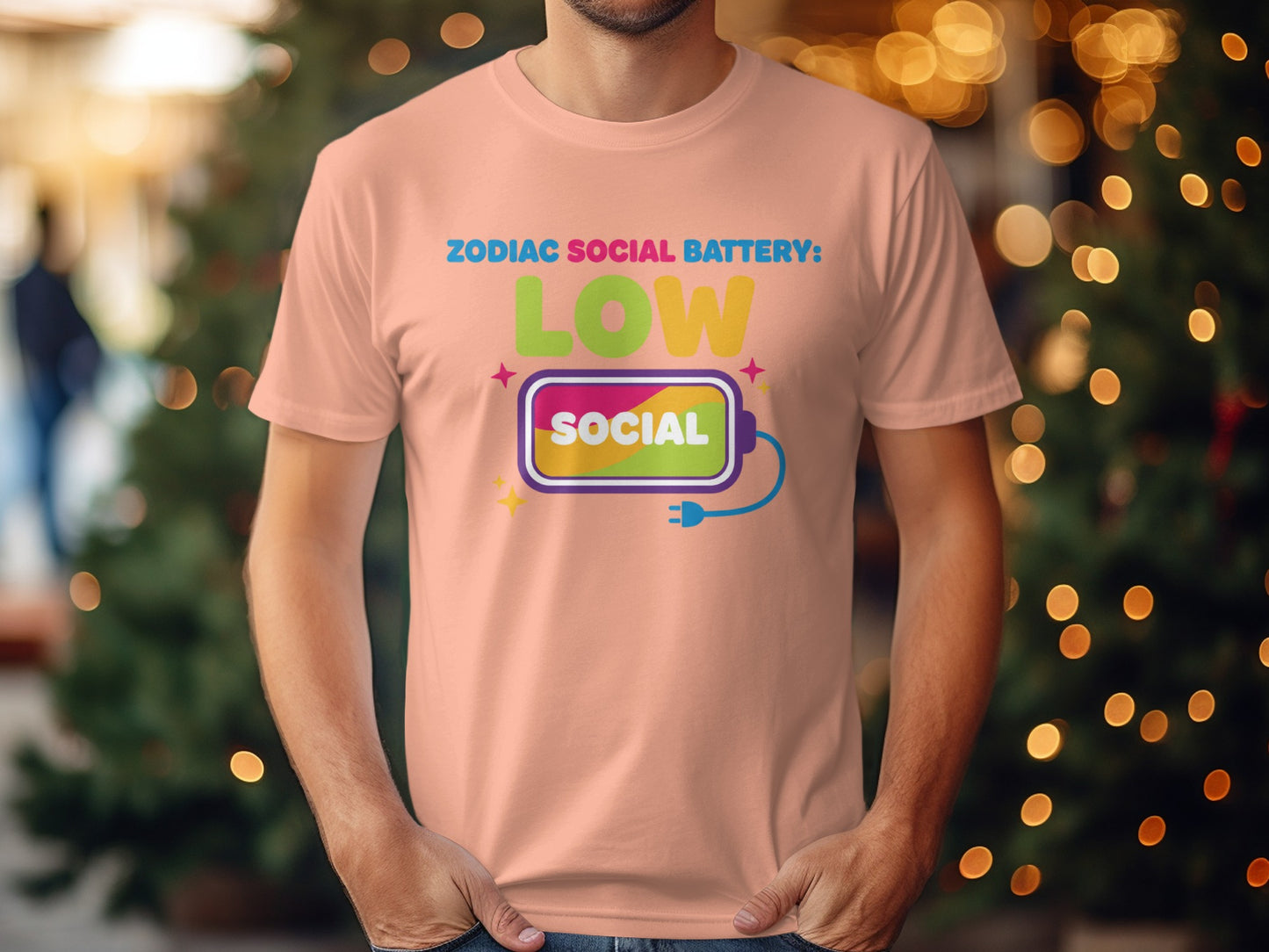 Zodiac Social Battery Low Social Graphic Tee