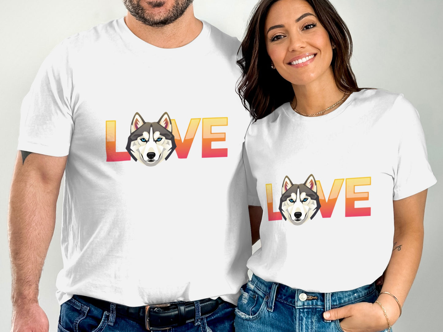 Husky Love Graphic T-Shirt Cute Dog Lover Product