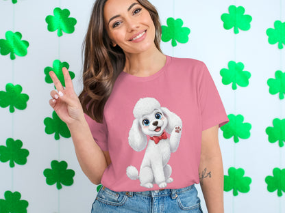 Cute Cartoon Poodle Dog Graphic Design Shirt