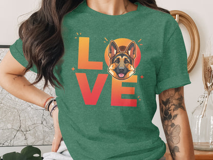 Love German Shepherd Graphic T-shirt product type
