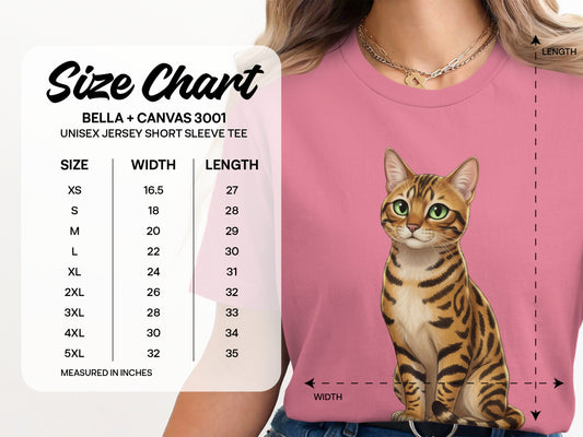 Cute Bengal Cat Printed Graphic Tee Shirt