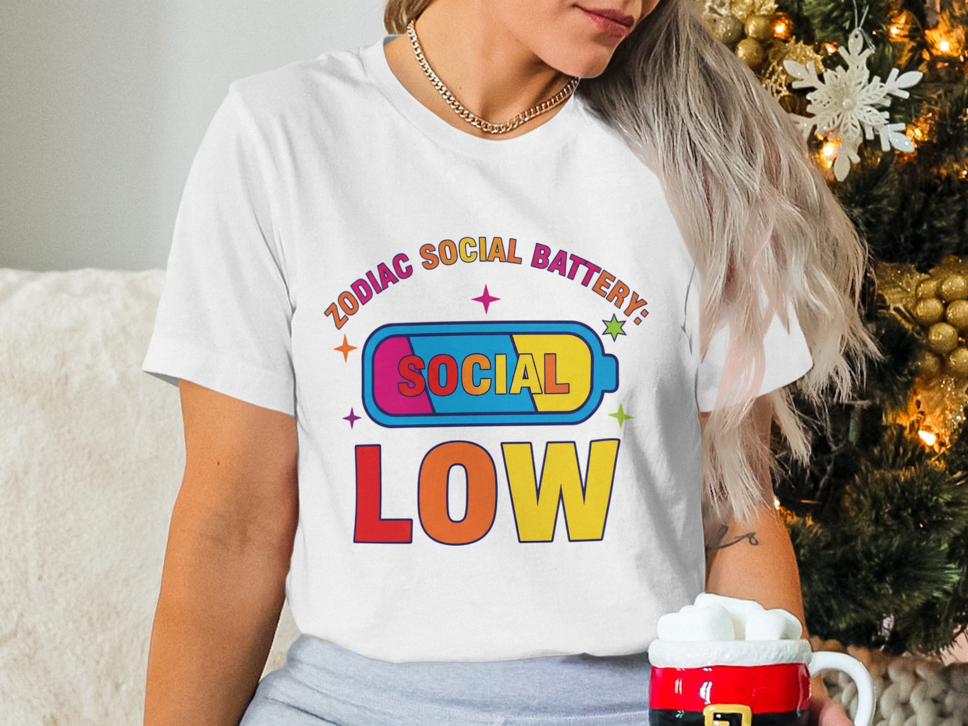 Zodiac Social Battery Low Humorous T Shirt