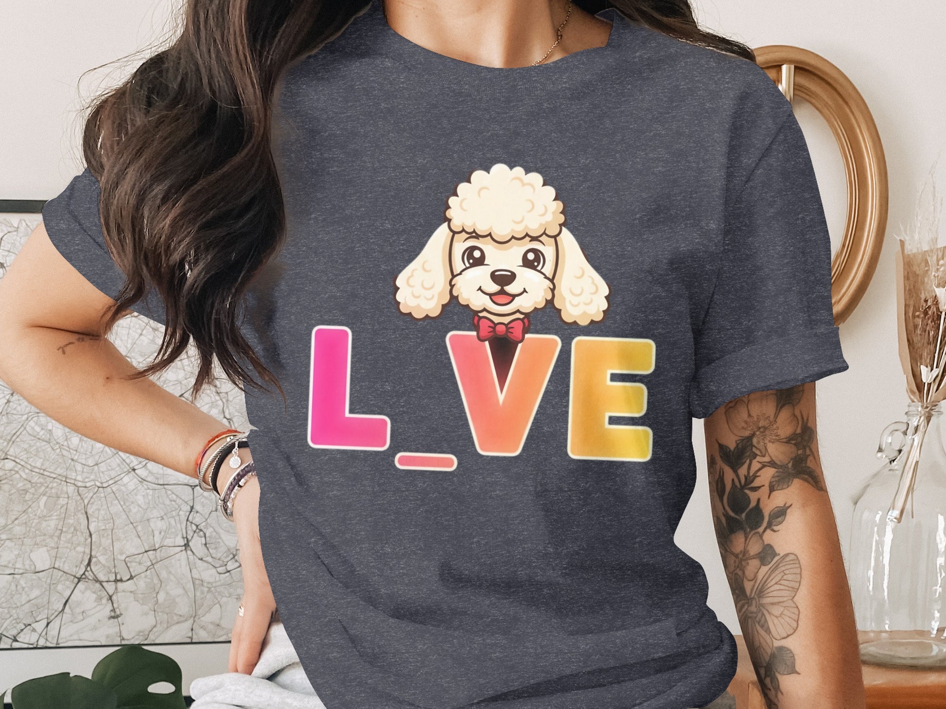Cute Poodle Love Graphic Design T-shirt product