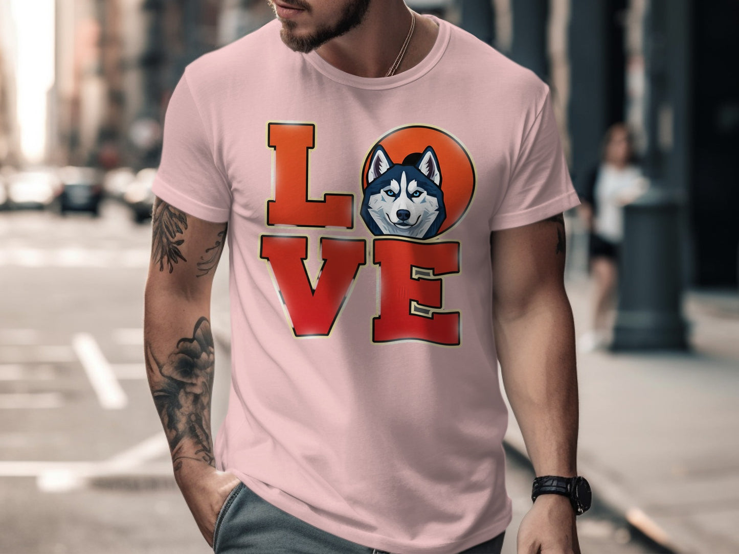 Husky Love Graphic Design Men's T-shirt Product