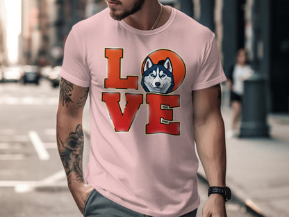 Husky Love Graphic Design Men's T-shirt Product