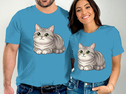 Cute Cat Graphic Tees for Cat Lovers in Blue