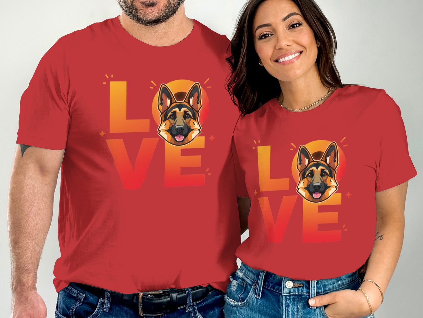 Love German Shepherd Dog Graphic T-Shirt product type