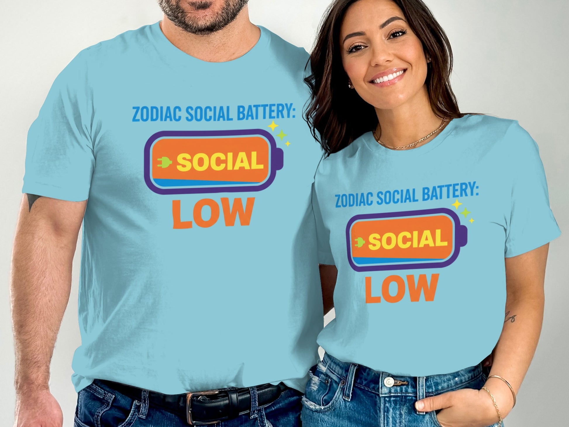 Zodiac Social Battery Low Funny Graphic Tee