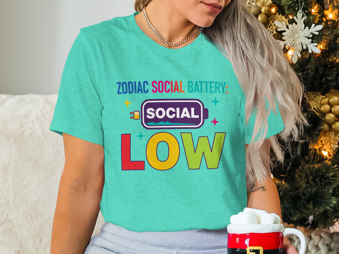 Zodiac Social Battery Social Low Graphic Tee