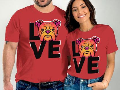 Love Bulldog Graphic Tee Shirt Matching Outfit product