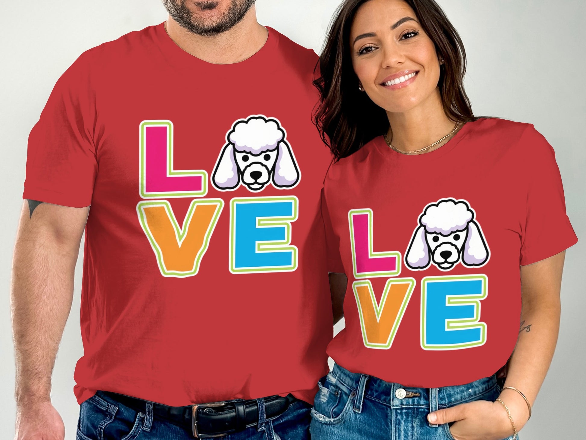 Colorful Love Poodle Graphic Design T-shirt product