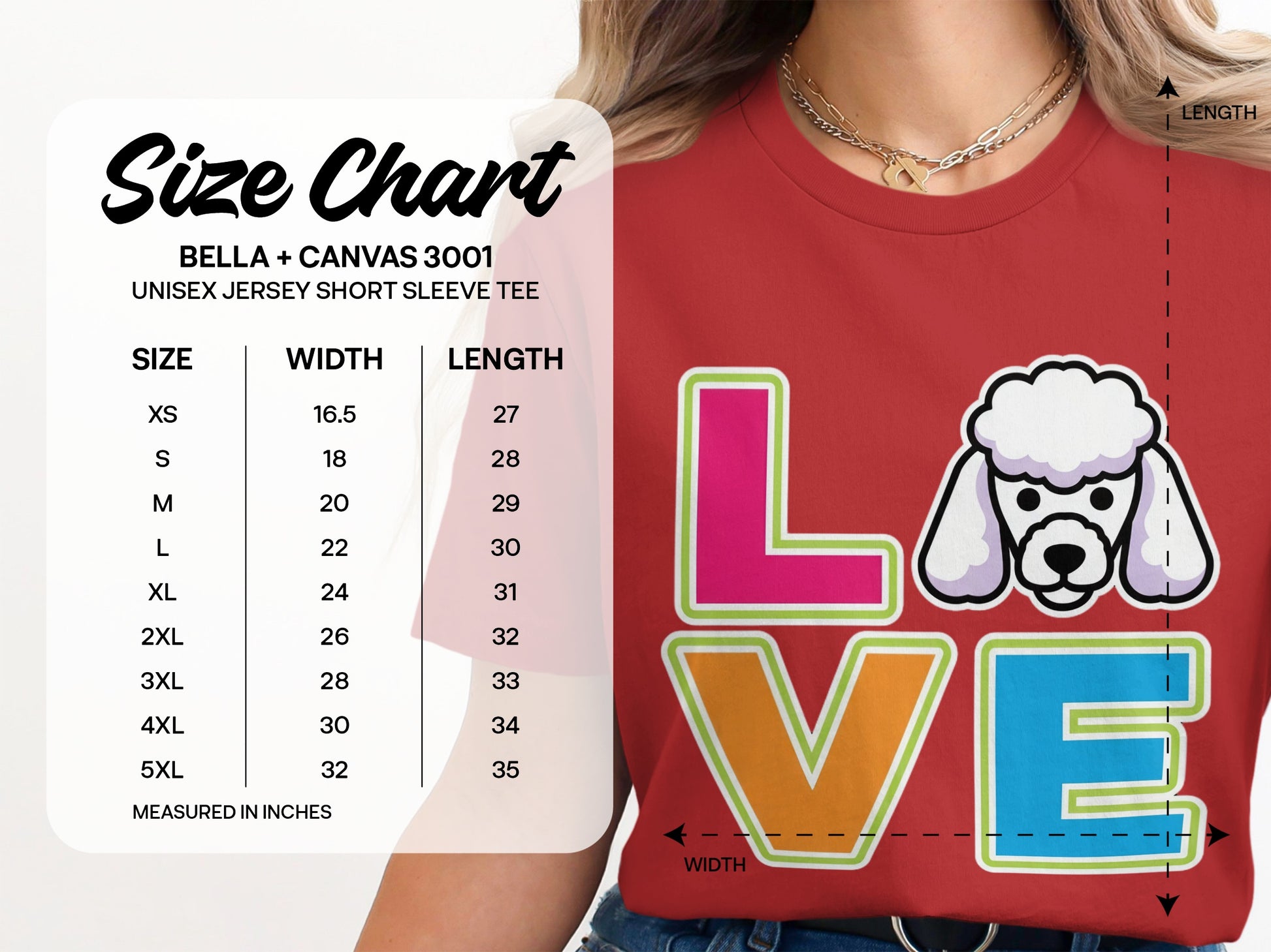 Colorful Love Poodle Design Unisex Short Sleeve Tee product
