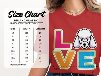 Colorful Love Poodle Design Unisex Short Sleeve Tee product