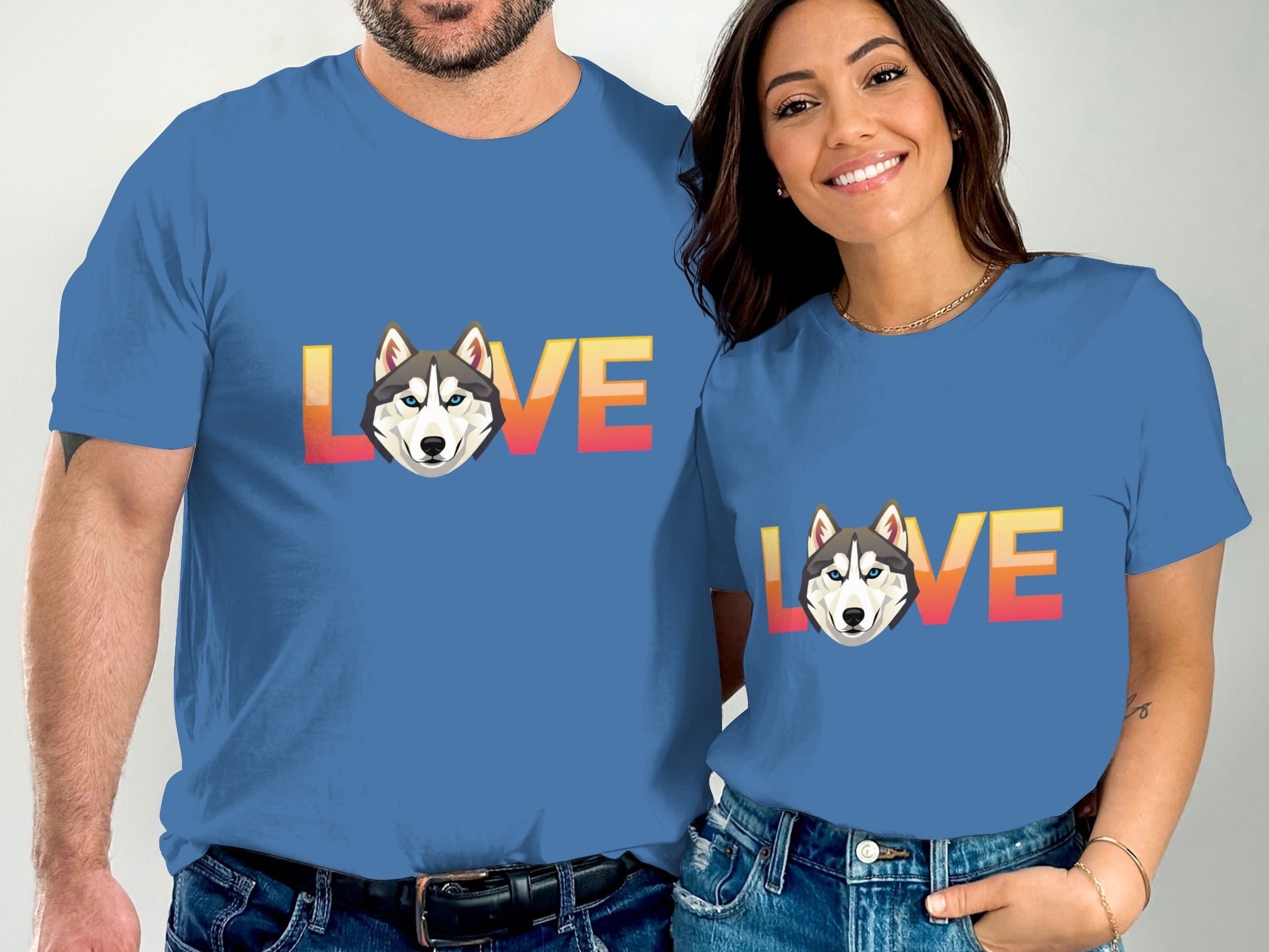 Adorable Husky Love Graphic Printed T-Shirt product type
