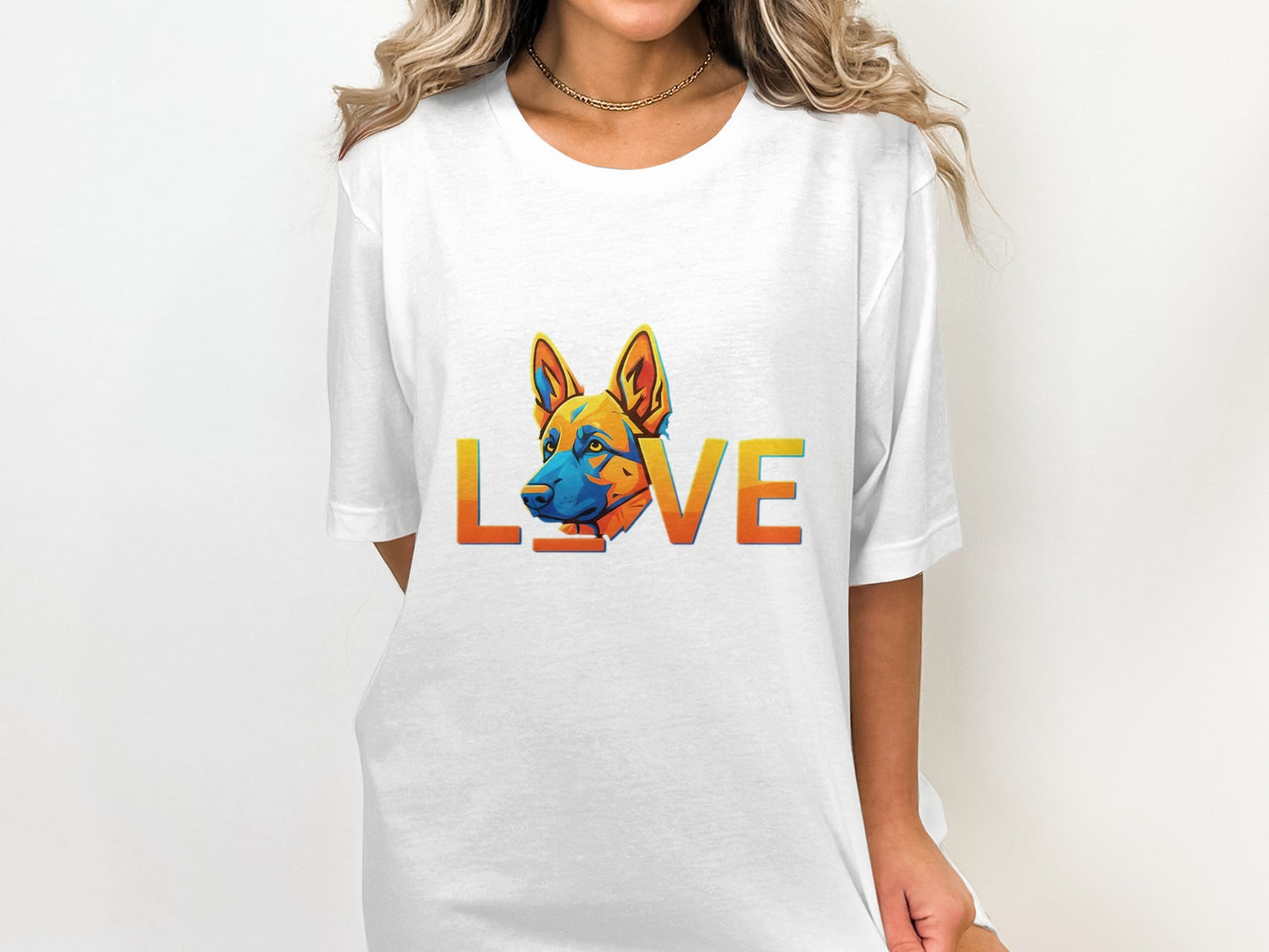 Colorful Dog Love Printed Graphic T-Shirt product type