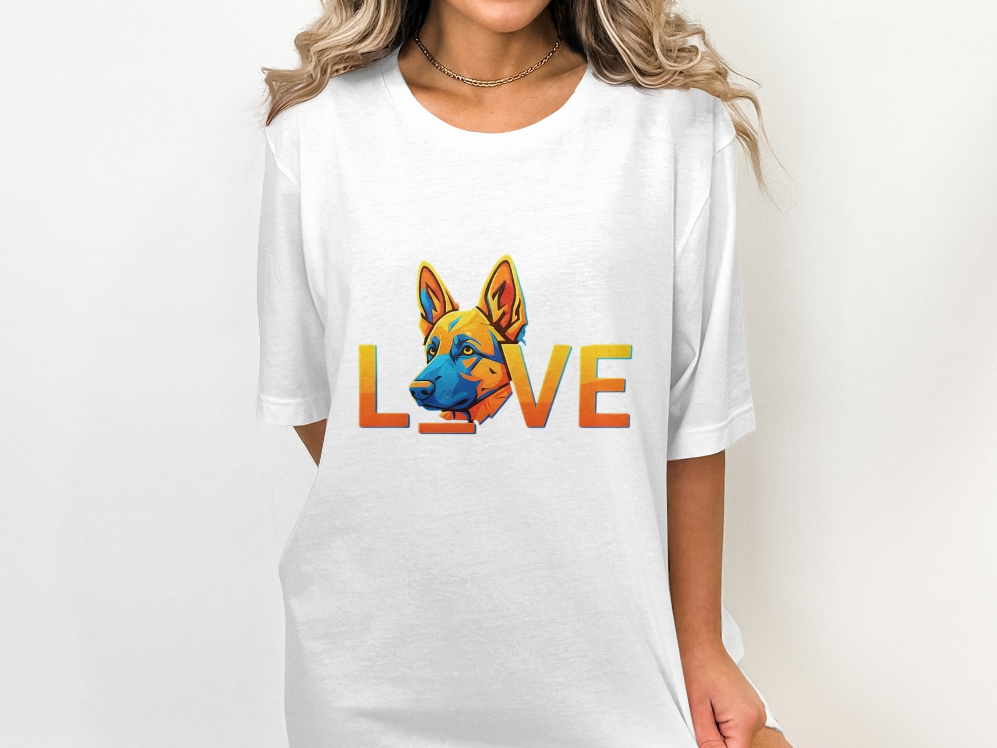 Colorful Dog Love Printed Graphic T-Shirt product type