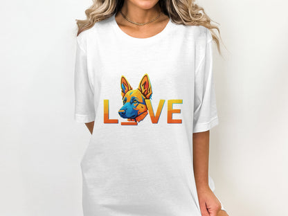 Colorful Dog Love Printed Graphic T-Shirt product type