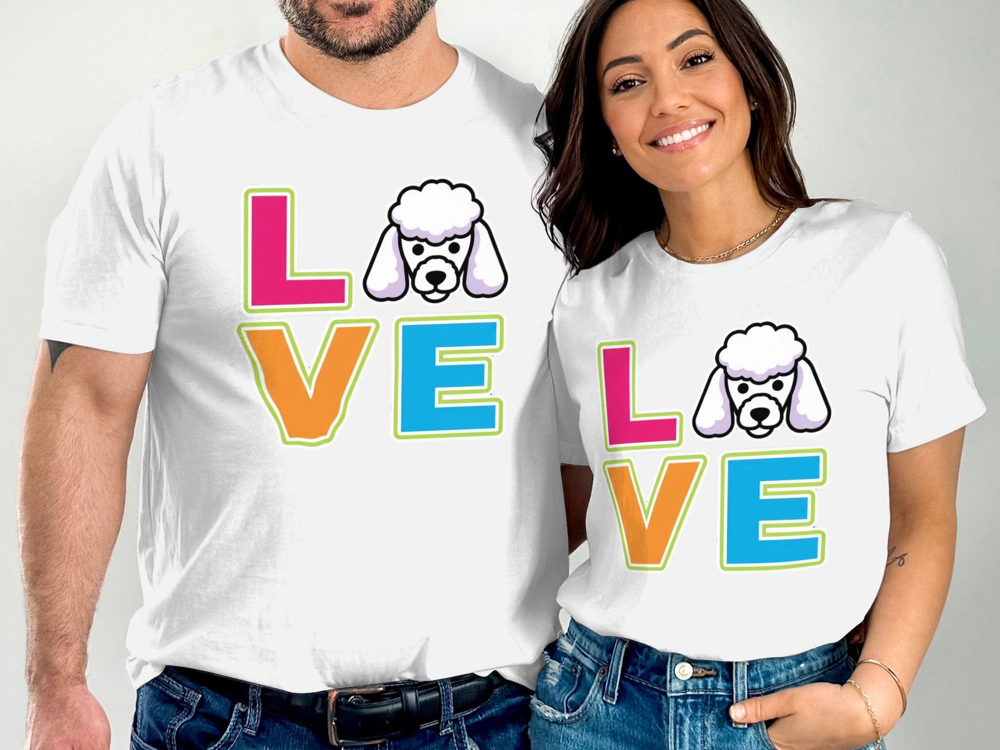Cute Colorful Love Graphic Matching Couple Shirt product