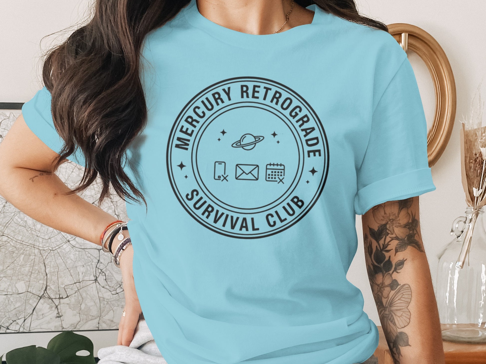 Mercury Retrograde Survival Club Tee for Zodiac Enthusiasts