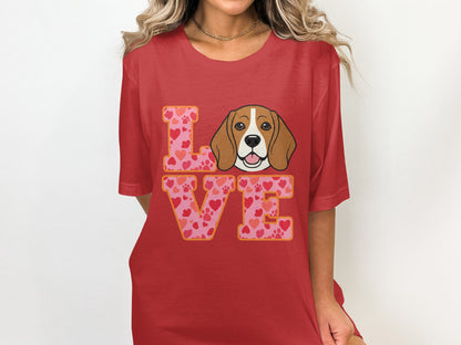 Adorable Dog Love Graphic Print Casual T-shirt product type