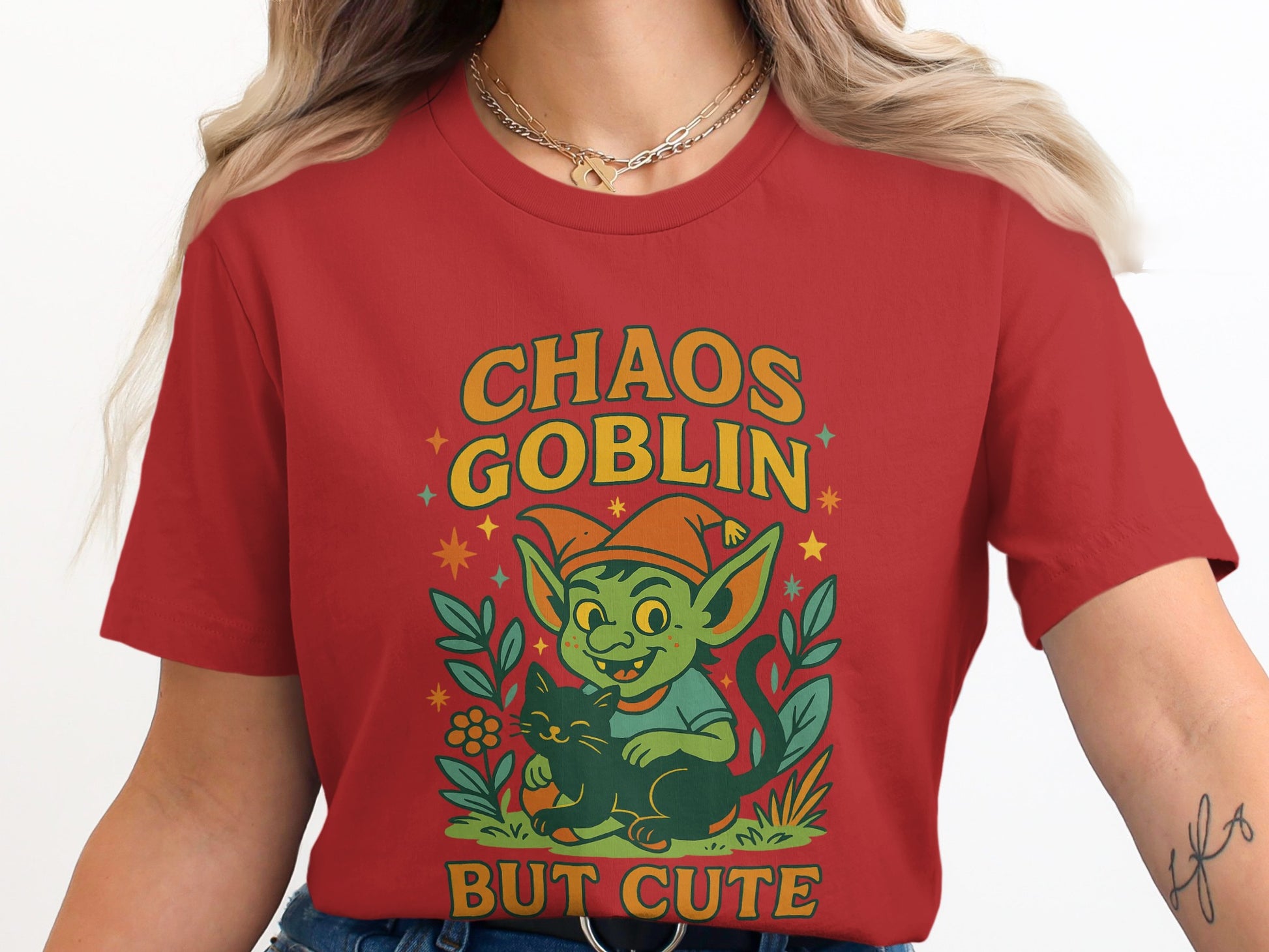 Chaos Goblin But Cute Graphic Red T-shirt product
