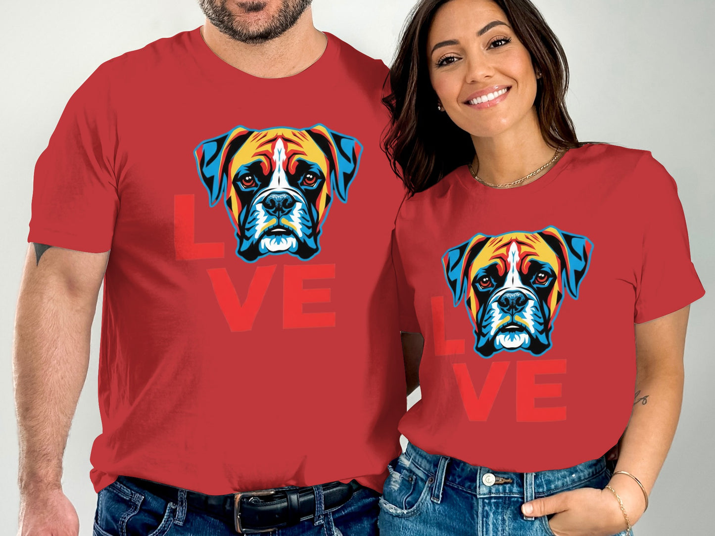 Colorful Dog Love Graphic Printed T-Shirt product