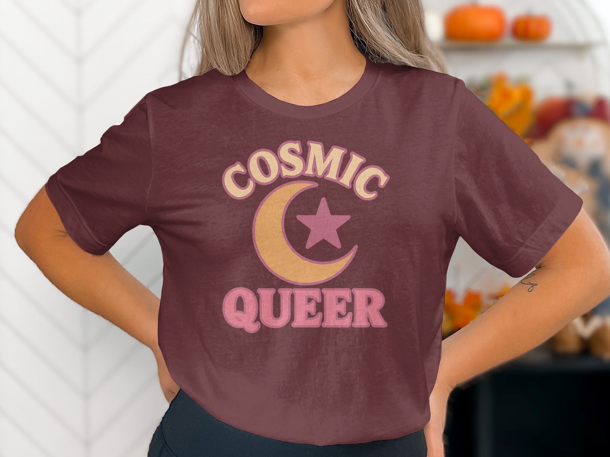 Cosmic Queer Crescent Moon Star Graphic Tee product