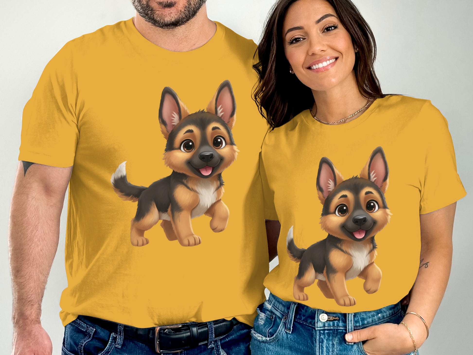 Adorable Cartoon Pup Printed Family Matching T-Shirt