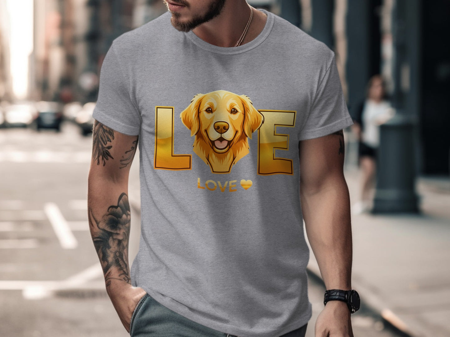 Golden Retriever Face Love Design Graphic Perfect T-Shirt