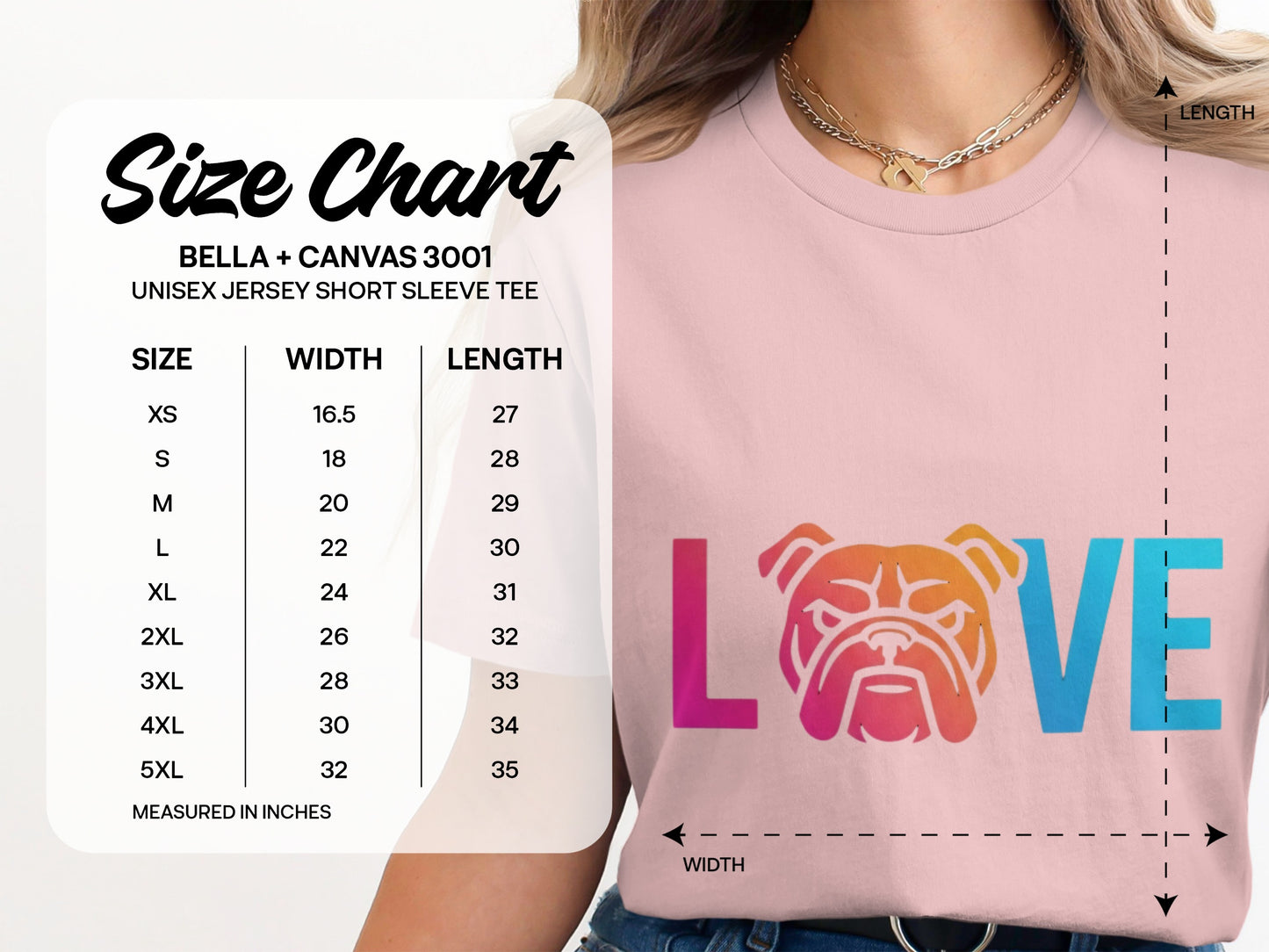 Love Bulldog Design Bella Canvas 3001 Unisex Jersey product