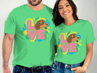 Cute Colorful Love Dachshund Design T-Shirt product type