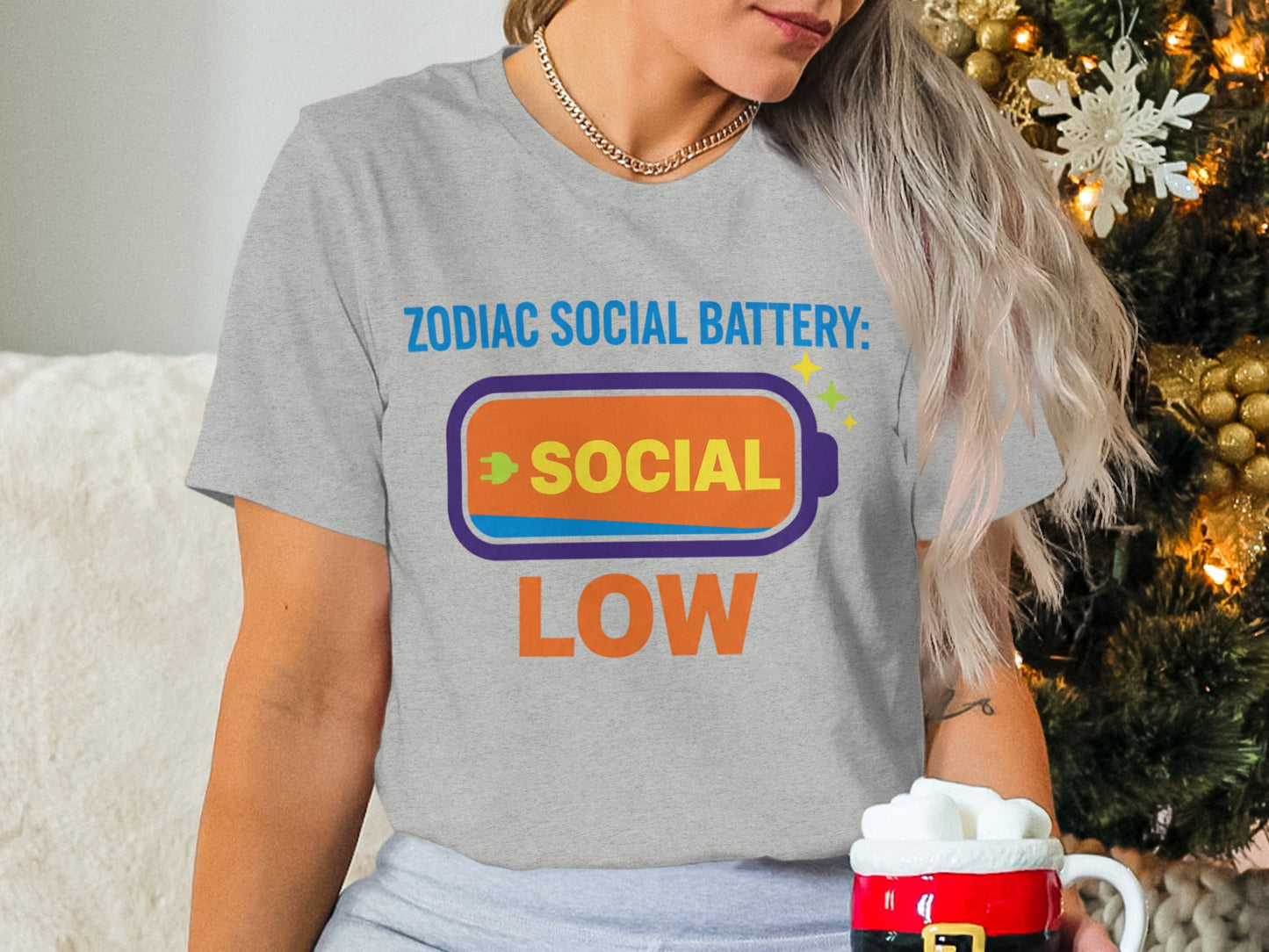 Zodiac Social Battery Low Graphic Tee