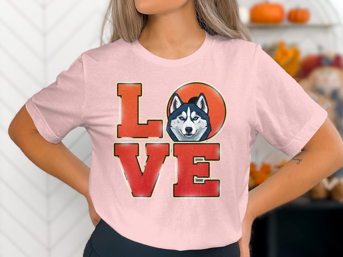 Love Husky Cute Dog Pet Animal Lover Graphics Style T-Shirt