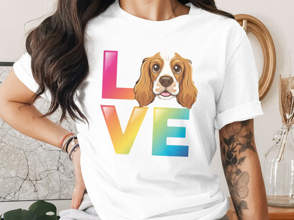 Colorful Love Dog Graphic Print Tee Shirt product