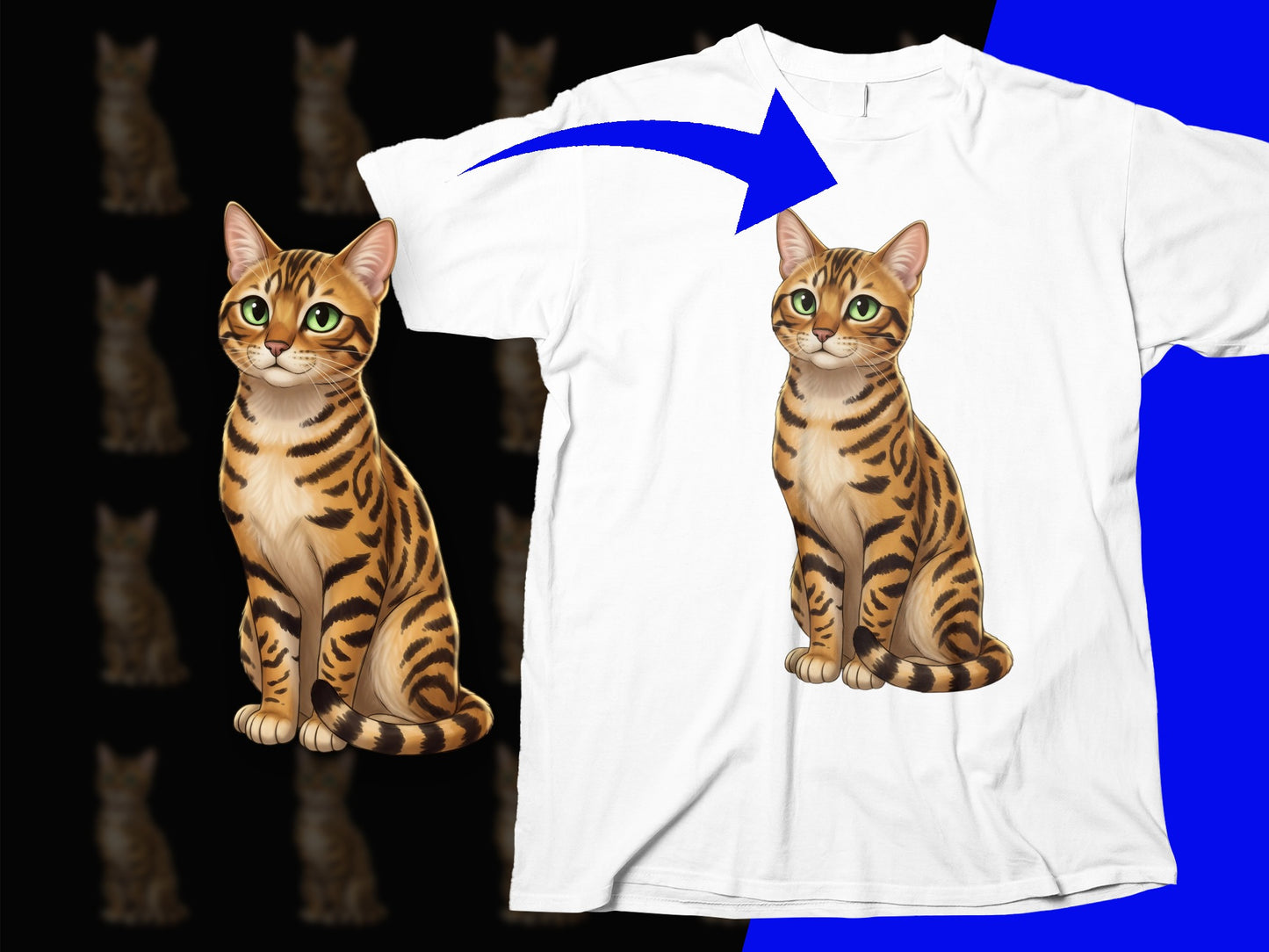 Bengal Cat Graphic T-Shirt, Unisex Cotton Tee, Animal Print, Casual Fashion, Cat Lover Gift, Vibrant Pet Illustration Clothing