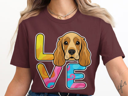 Colorful Love Dog Graphic Tee Shirt product type
