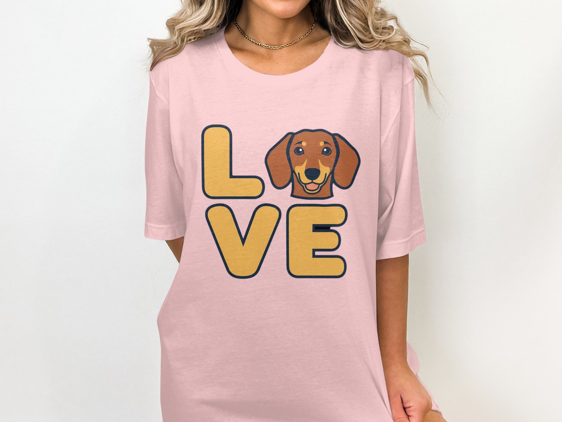 Love Dog Graphic Pink Short Sleeve T-Shirt product