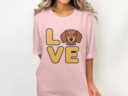 Love Dog Graphic Pink Short Sleeve T-Shirt product