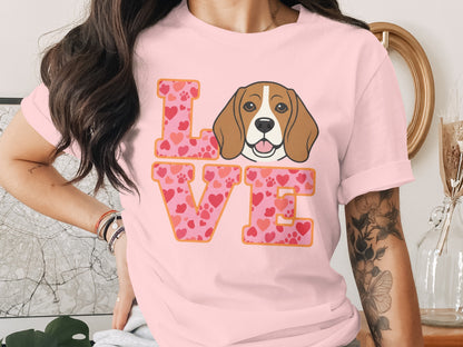 Love Beagle Cartoon Graphic Printed T-shirt product type