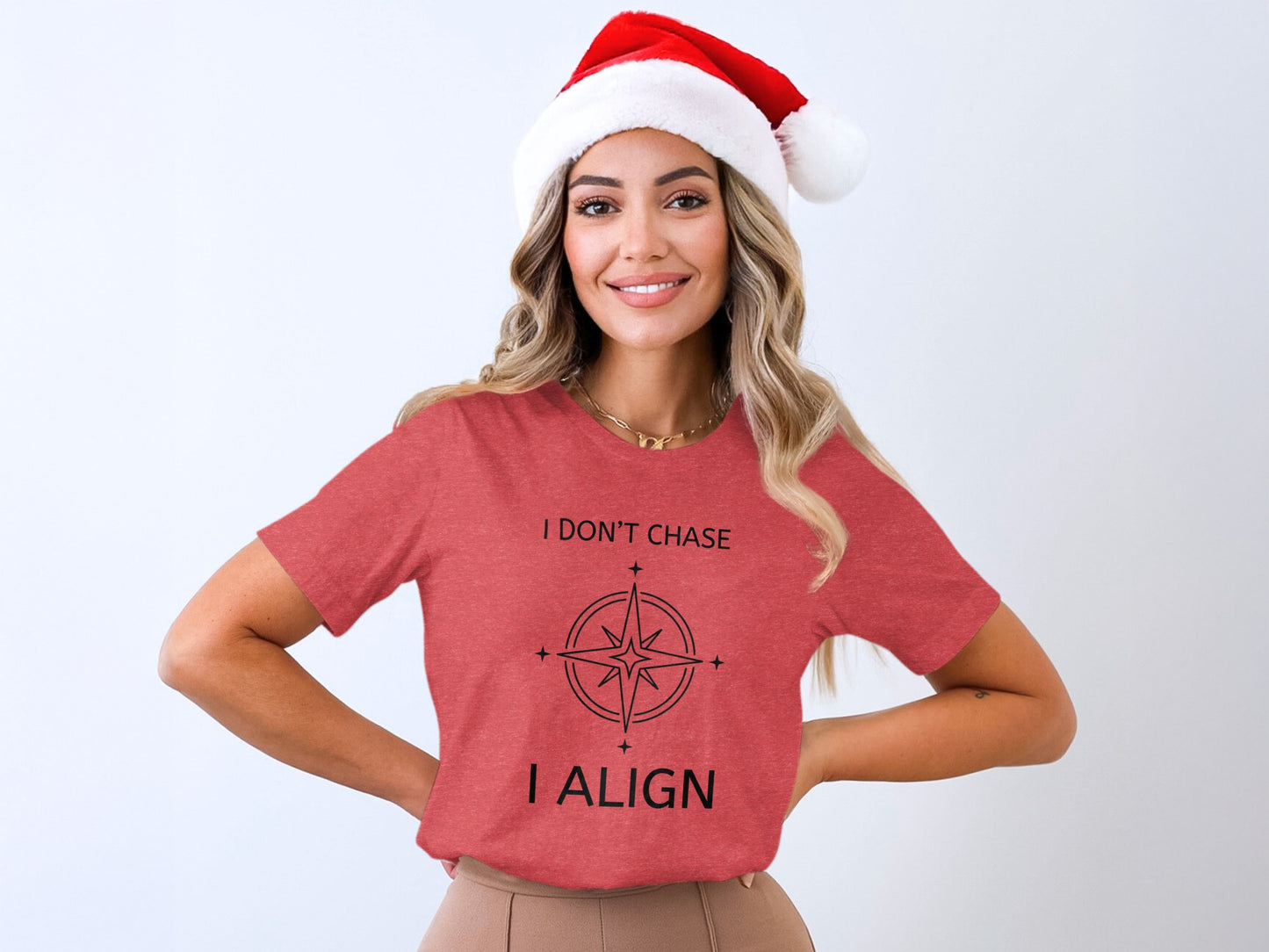 I Don't Chase I Align Funny Santa Hat T-Shirt
