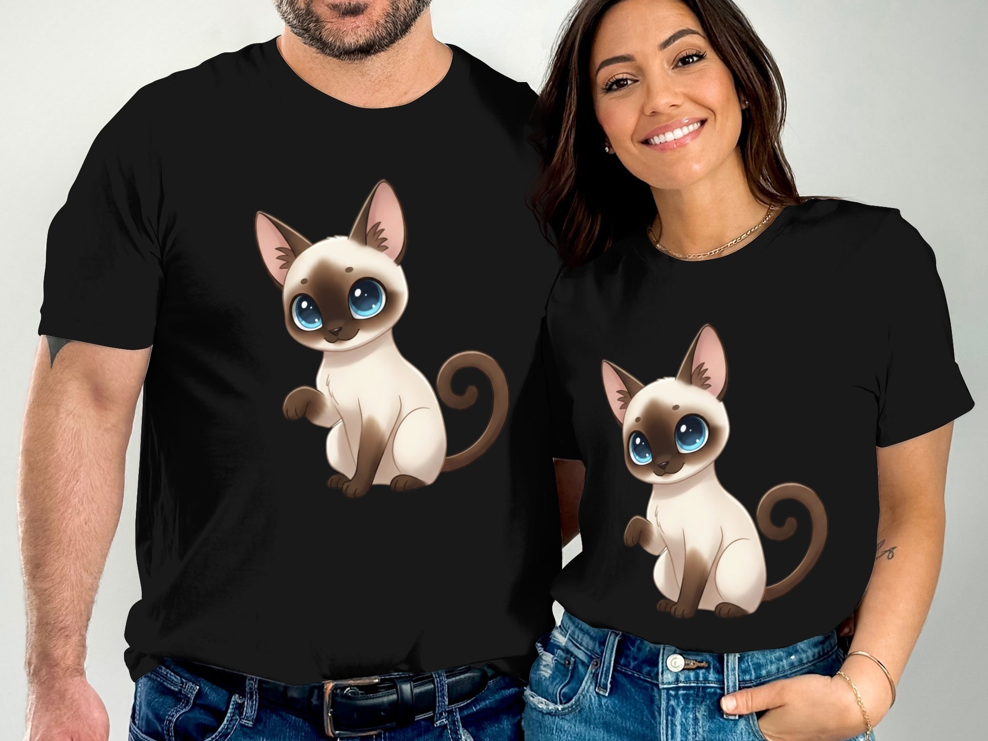 Adorable Siamese Kitten Graphic Design T-Shirt